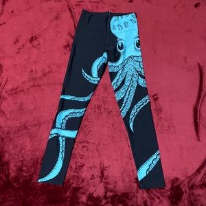 Black octopus fashion leggings